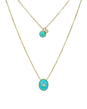 Nadri Birdie Turquoise Layered Pendant Necklace, 20
