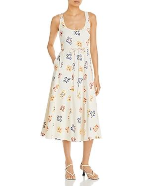 Rebecca Taylor Flame Fleur Midi Dress