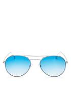 Tom Ford Women's Ace Mirrored Brow Bar Aviator Sunglasses, 54mm