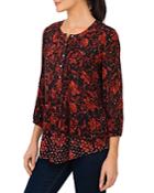 Daniel Rainn Pleated Button Down Blouse