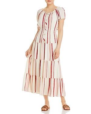 Olive Hill Striped Tiered Peasant Dress