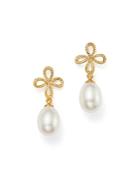 Bloomingdale's Cultured Freshwater Pearl Floral Drop Earrings In 14k Yellow Gold - 100% Exclusive