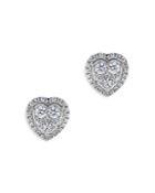 Bloomingdale's Diamond Cluster Heart Stud Earrings In 14k White Gold, 1.0 Ct. T.w. - 100% Exclusive