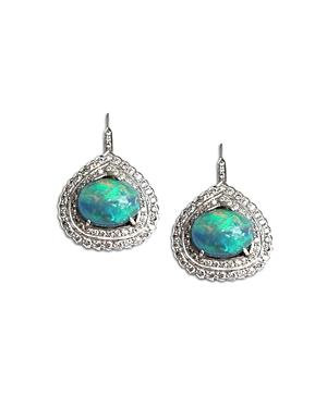 Amrapali Jewels Opal & Diamond Drop Earrings In 18k White Gold