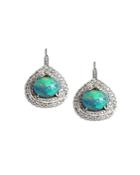 Amrapali Jewels Opal & Diamond Drop Earrings In 18k White Gold