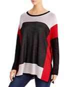 Single Thread Color-block Tunic Sweater