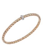 Chimento 18k White & Rose Gold Stretch Spring Collection Disc Rope Bracelet With Diamonds