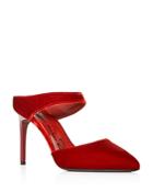 Oscar De La Renta Women's Velvet Pointed Toe High-heel Mules