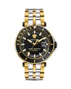 Versace Two-tone V-race Diver Watch, 46mm