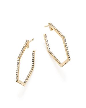 Bloomingdale's Diamond Geometric Open Hoop Earrings In 14k Yellow Gold, 1.0 Ct. T.w. - 100% Exclusive