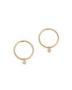 Zoe Chicco 14k Yellow Gold Circle Earrings With Diamonds