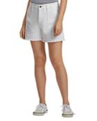 Jen 7 Fray Hem Denim Shorts In Clean White