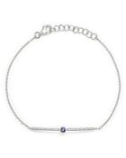 Sapphire And Diamond Bar Bracelet In 14k White Gold - 100% Exclusive