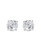 Unique Designs Diamond Solitaire Stud Earrings In 14k White Gold, 2.00 Ct. T.w. (65% Off) - Comparable Value $10,090