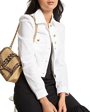 Michael Michael Kors Puff Sleeve Cropped Denim Jacket