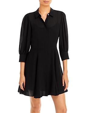 Theory Volume Silk Mini Shirtdress