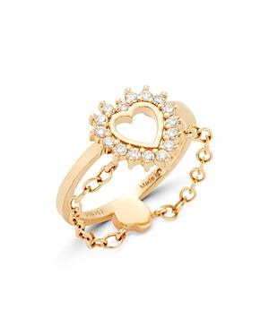 Nouvel Heritage 18k Yellow Gold Mystic Diamond Medium Love Ring