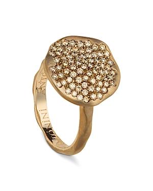 Antonini 18k Rose Gold Round Anniversary Pave Champagne Diamond Ring
