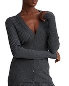 Polo Ralph Lauren Ribbed Merino Wool V Neck Cardigan