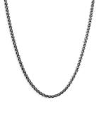 David Yurman Stainless Steel Small Box Chain Necklace, 18