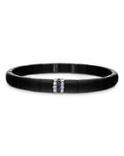 Roberto Demeglio 18k White Gold & Black Ceramic Bracelet With Diamonds & Blue Sapphires