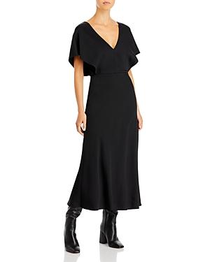 Vince V Neck Flutter Sleeve Dress