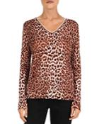 Gerard Darel Shiraz Leopard-print Merino-wool Sweater