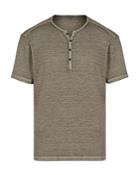 John Varvatos Collection Slim Fit Ribbed Henley Tee