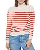 Maje Montsi Striped Cashmere Sweater