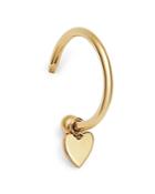 Zoe Chicco 14k Yellow Gold Tiny Heart Charm Huggie Hoop Earring