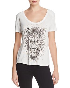 Karen Millen Lion-print Star-embroidered T-shirt - 100% Exclusive