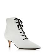 Paul Andrew Women's Noldeca Pointed Toe Lace-up Leather Booties