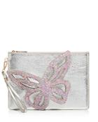 Sophia Webster Flossy Embellished Butterfly Leather Wristlet