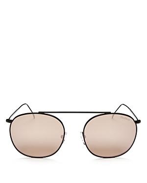 Illesteva Women's Mykonos Ii Mirrored Brow Bar Round Sunglasses, 52mm