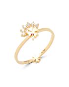 Nouvel Heritage 18k Yellow Gold Mystic Diamond Small Luck Ring