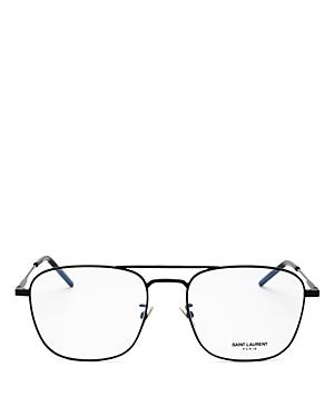 Saint Laurent Unisex Brow Bar Square Clear Glasses, 55mm