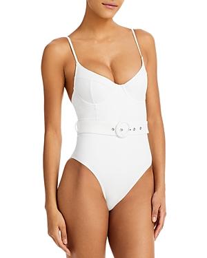 Jonathan Simkhai Noa Belted Underwire One Piece Swimsuit