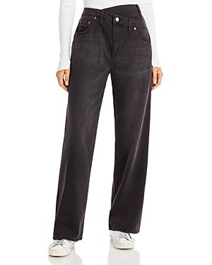 Pistola Bobbie Wide Leg Jeans In Charcoal