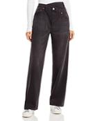 Pistola Bobbie Wide Leg Jeans In Charcoal