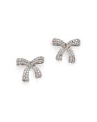 Hueb 18k White Gold Diamond Bow Stud Earrings