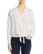 Johnny Was Hunter Embroidered Tie Front Top