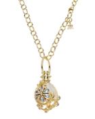 Temple St. Clair 18k Yellow Gold Flower Serpent Amulet With Rock Crystal, Royal Blue Moonstone, Blue Sapphire And Diamonds