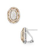 Bloomingdale's Marc & Marcella Diamond Oval Earrings In Sterling Silver & Rose Gold-plated Sterling Silver, 0.15 Ct. T.w. - 100% Exclusive