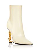 Saint Laurent Women's Opyum Logo Heel Booties