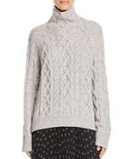 Vince Cable-knit Mock-neck Sweater