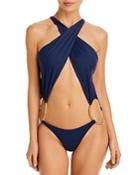 Cult Gaia Ariah Wrap Cutout One Piece Swimsuit