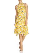 Adrianna Papell Mock-neck Floral Dress