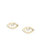 Aqua Shashi Cubic Zirconia Petite Eye Stud Earrings In 18k Gold Plate - 100% Exclusive