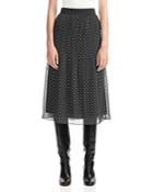 Maje Jockito Pleated Dot Skirt