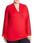 Vince Camuto Plus Chiffon Bell Sleeve Top